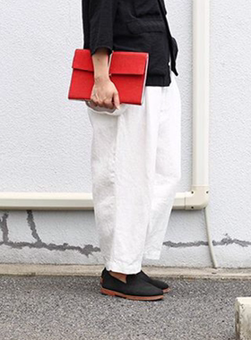 日本PUEBCO进口手账记事本复古纯棉线装红色办公商务白领涂鸦素描