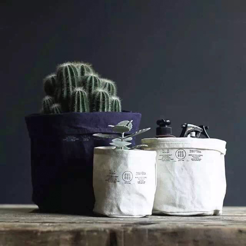 零选日本puebco帆布收纳袋植物