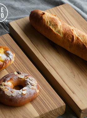 日本puebco厚切板日式不规则长方形实木质地复古家用案板砧板