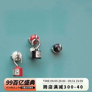 日本Dulton磁铁挂钩家用创意圆形壁挂免打孔置物吸铁石磁性 零选
