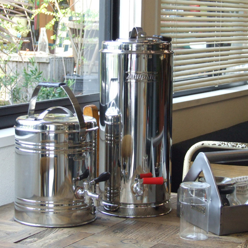 日本PUEBCO饮料桶分装器大容量5L金属复古家用聚会饮水器烧烤露营