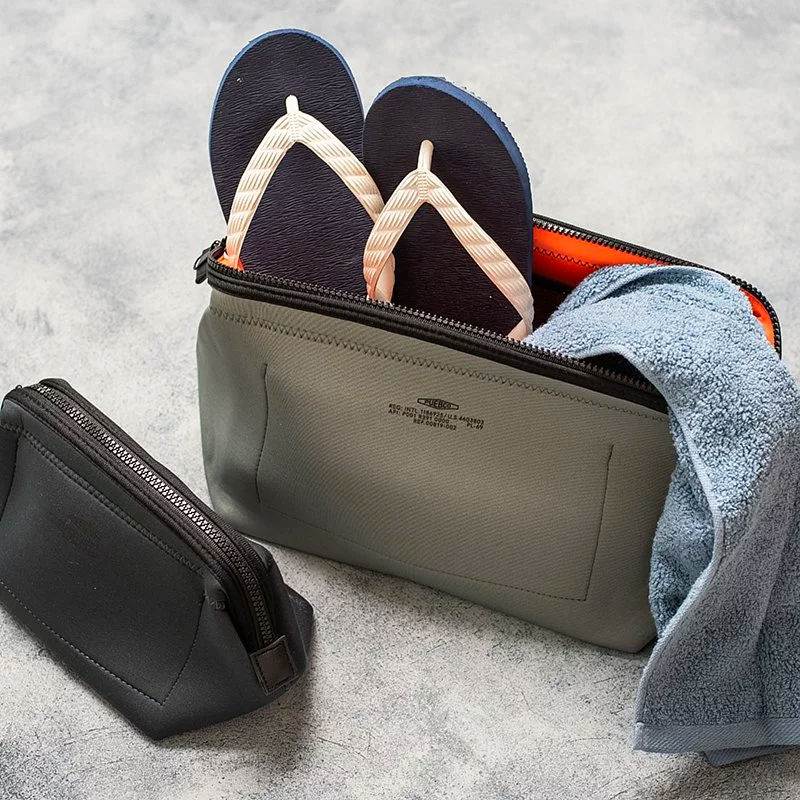 日本进口PUEBCO缓冲材料收纳包撞色大容量护肤品化妆包洗漱包便携