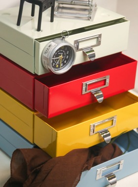 Dulton金属抽屉A5小号收纳盒桌面整理置物箱可堆叠零食杂物文件