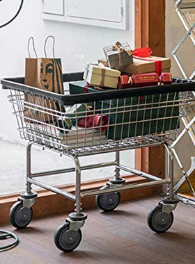 美国Everstrong工业收纳篮推车服装陈列架铁艺家用衣架脏衣篮篮车