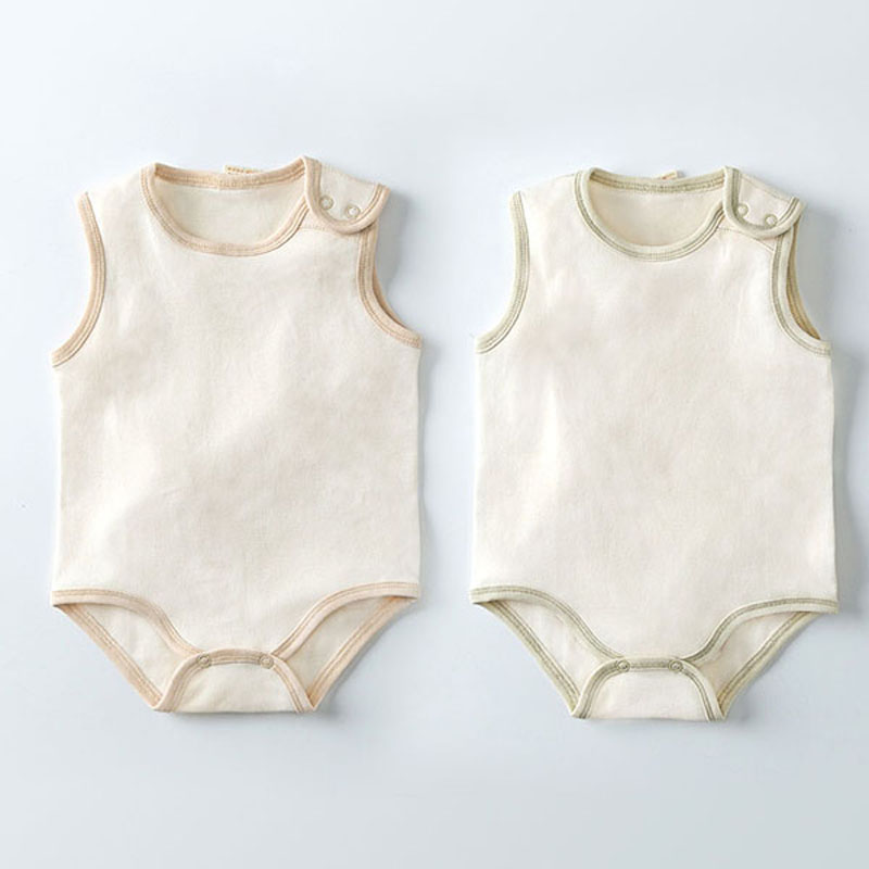 2件婴儿包屁衣无袖a类纯棉打底