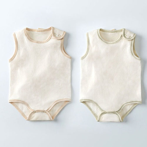 2件婴儿包屁衣无袖a类纯棉打底
