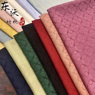 月份牌国风旗袍仿人丝棉麻提花布暗纹有垂感新中式连衣裙旗袍面料