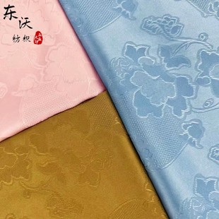 绮罗/新款仿醋酸提花布料/缎面丝滑垂坠国风改良旗袍汉服服装面料