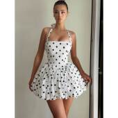 waist and chest Waist wrapped dress印花挂脖束腰裹胸连衣裙女