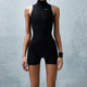 high necked jumpsuit瑜伽运动修身 Sleeveless 无袖 高领连体衣女
