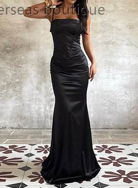 Evening gown long skirt dress吊带露背晚礼服长裙女 连衣裙女