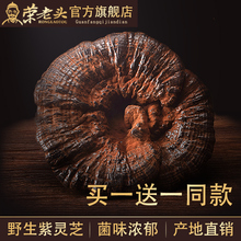 荣老头野生紫灵芝250克g正品长白山灵芝深山整朵林芝可帮切灵芝片