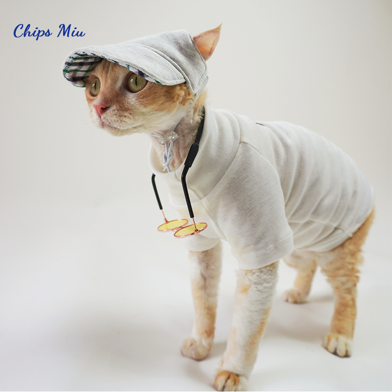 薯片MIU原创宠物猫猫衣服秋冬款保暖加厚简约纯棉高领内搭打底衫