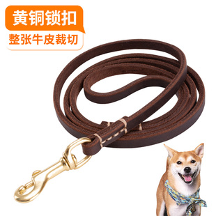 牛皮小狗狗牵引绳小型犬猫狗链子贵宾泰迪雪纳瑞博美鹿犬遛狗绳