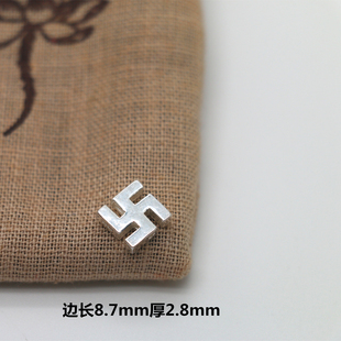 S925纯银藏文对穿孔背云佛珠DIY配件配饰记数侧挂文玩手工编织