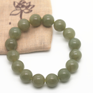 天然和田玉12mm圆珠手串手链单圈一物一图实物拍摄现货弹力线