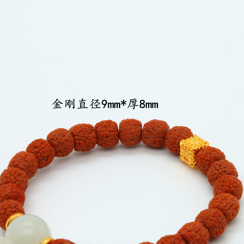 999足金24k纯金纯黄金四面方珠原创独款个性款佛珠隔珠顶珠腰珠