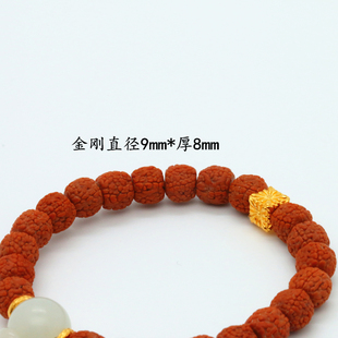 999足金24k纯金纯黄金四面方珠原创独款个性款佛珠隔珠顶珠腰珠