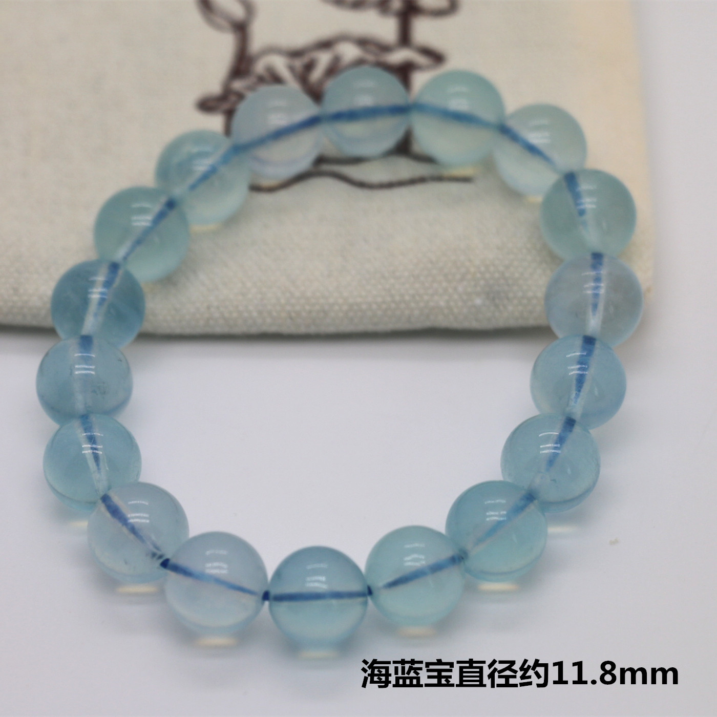 天然海蓝宝手串手链一物一图实物拍摄弹力线自带送礼佳品女友闺蜜
