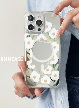 适用于苹果磁吸镜面手机壳iPhone13Pro银色14Plus个性华为P60Pro+新款15Plus全包P60Pro防摔创意好看简约