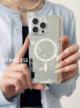 适用于苹果磁吸镜面手机壳iPhone14Pro保护套12个性15新款华为Mate60全包三星GalaxyS23Ultra防摔创意好看