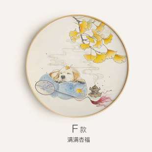 餐厅装 高档墙蛙新中式 饰画实木柿柿如意客厅壁画饭厅餐桌玄关挂画