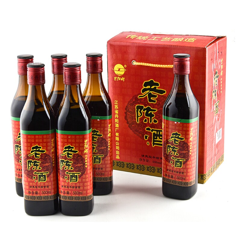 丹阳酒厂  9°~11°旦阳牌老陈酒500ml*6 无焦糖半甜型一级礼盒装
