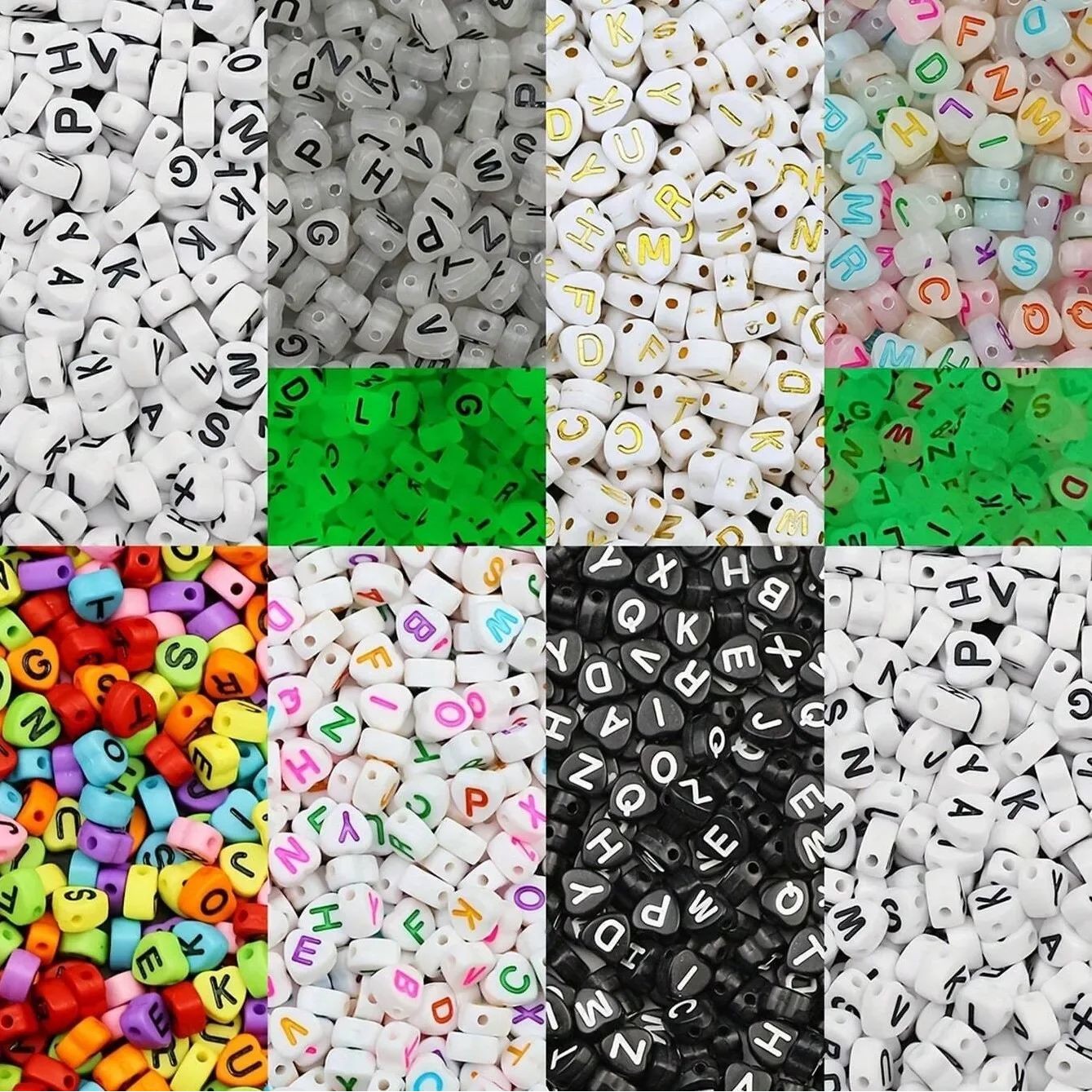 100/200/300/500pcs Mixed Color Acrylic Letter Beads Alphabet