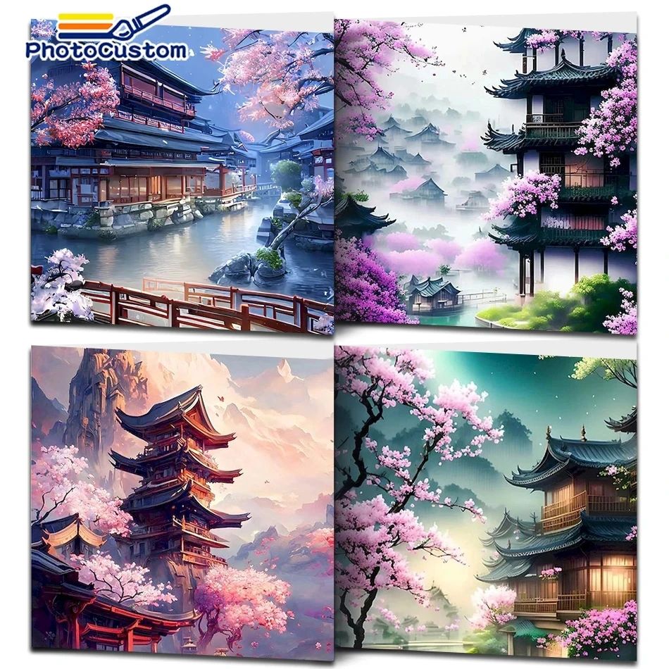 Photo60x75cm Painting By Numbers Loft Scenery Oil Paint For