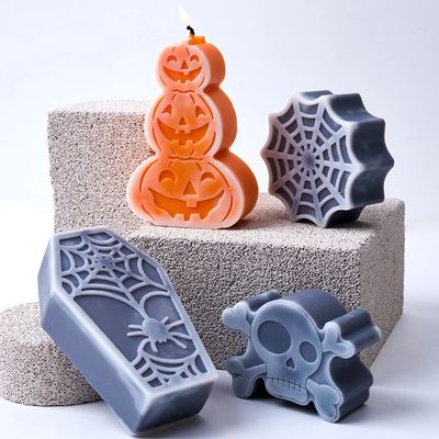 New Halloween Ornaments Pumpkin Silicone Candle Mold DIY Gho