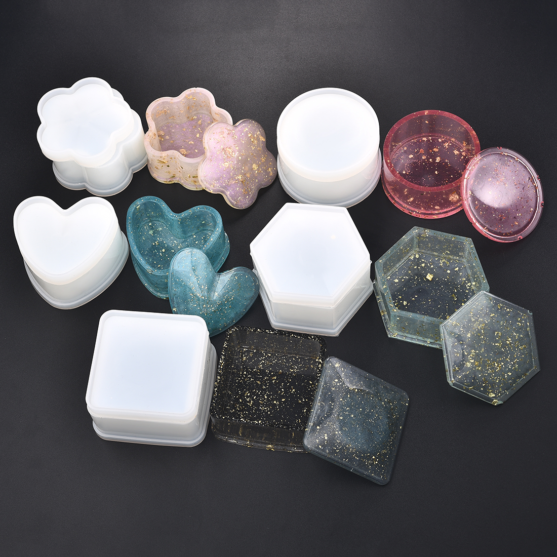 Storage Box Resin Silicone Mold For Jewelry Making Heart Sha