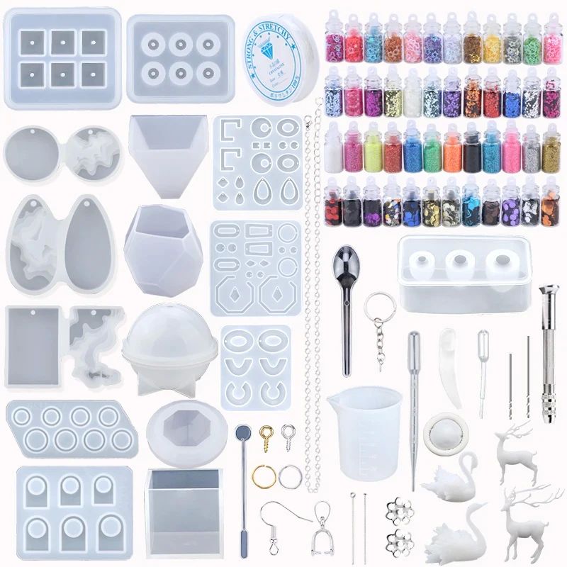 Epoxy Casting Molds Set Silicone UV Casting Tools Kits Resin