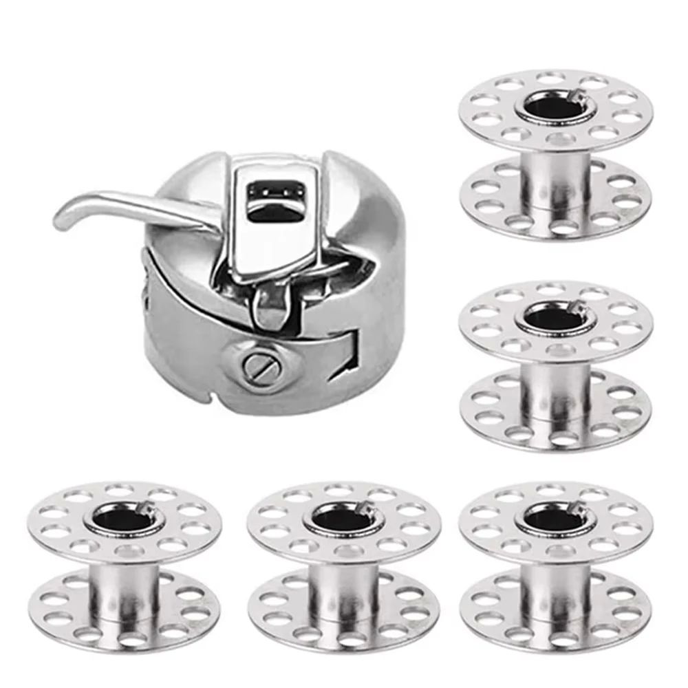 1 PCS Bobbin Case With 5 PCS Sewing Machine Metal Bobb For S