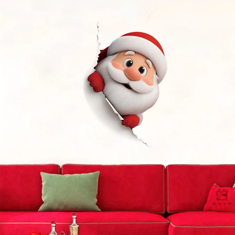 Cartoons Santa Claus Wall Sticker self-adhesive Removable PV