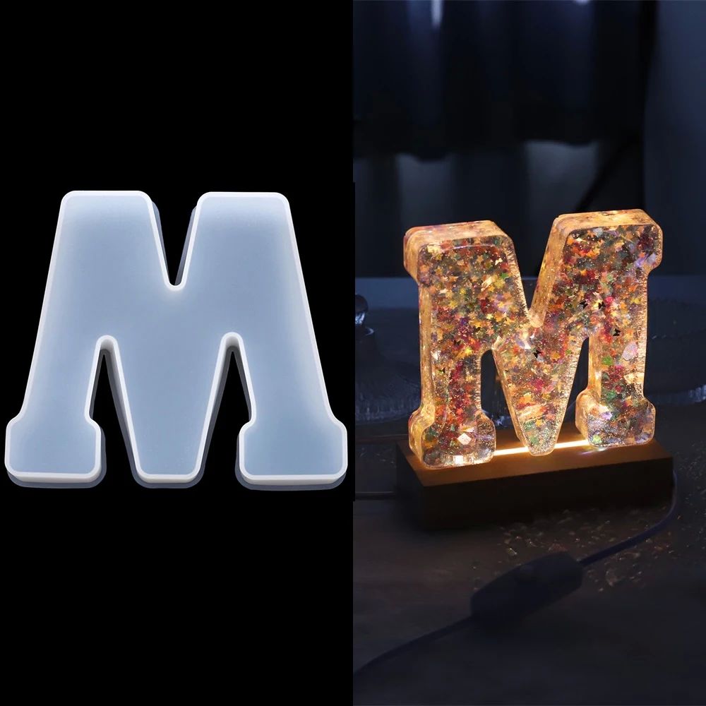 3Sizes A to Z Letter Silicone Molds Alphabet Epoxy Resin Mol