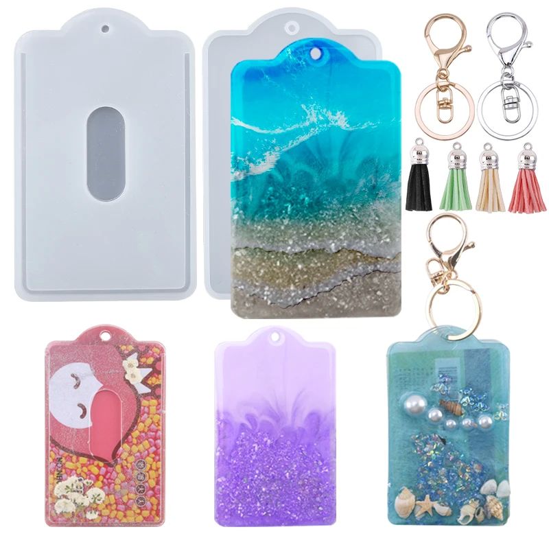 1 Set Card Cover Resin Mold DIY Epoxy Resin Card Holder UV G