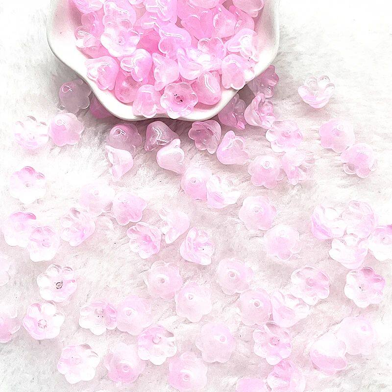 새로운 20개|몫 7X12MM 다채로운 도라지 LAMPWORK 비즈 모자