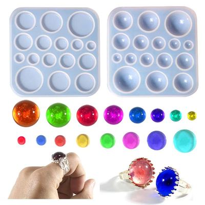 DIY Epoxy Silicone Mold Semicircle Gemstone Patch Ring Penda