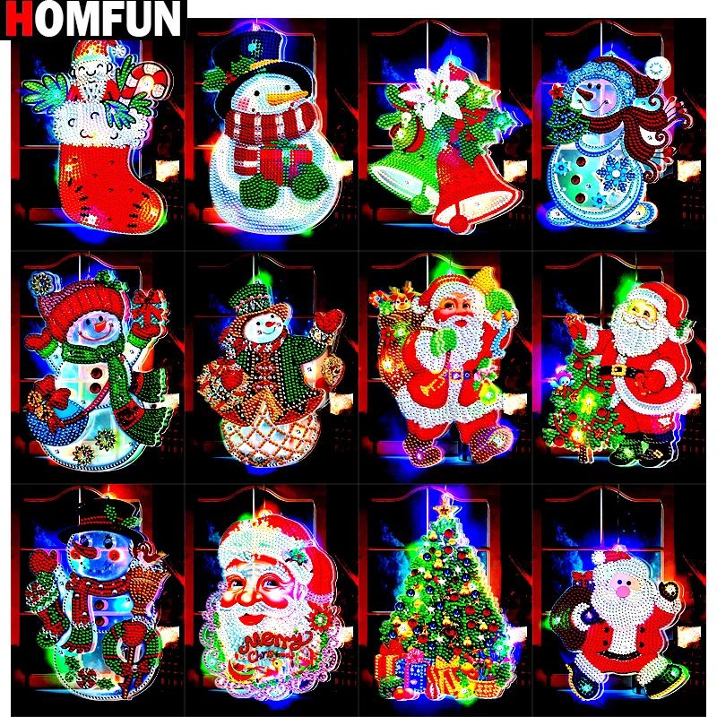 Christmas LED Lamp Diamond Painting DIY 5D Light Diamond Emb