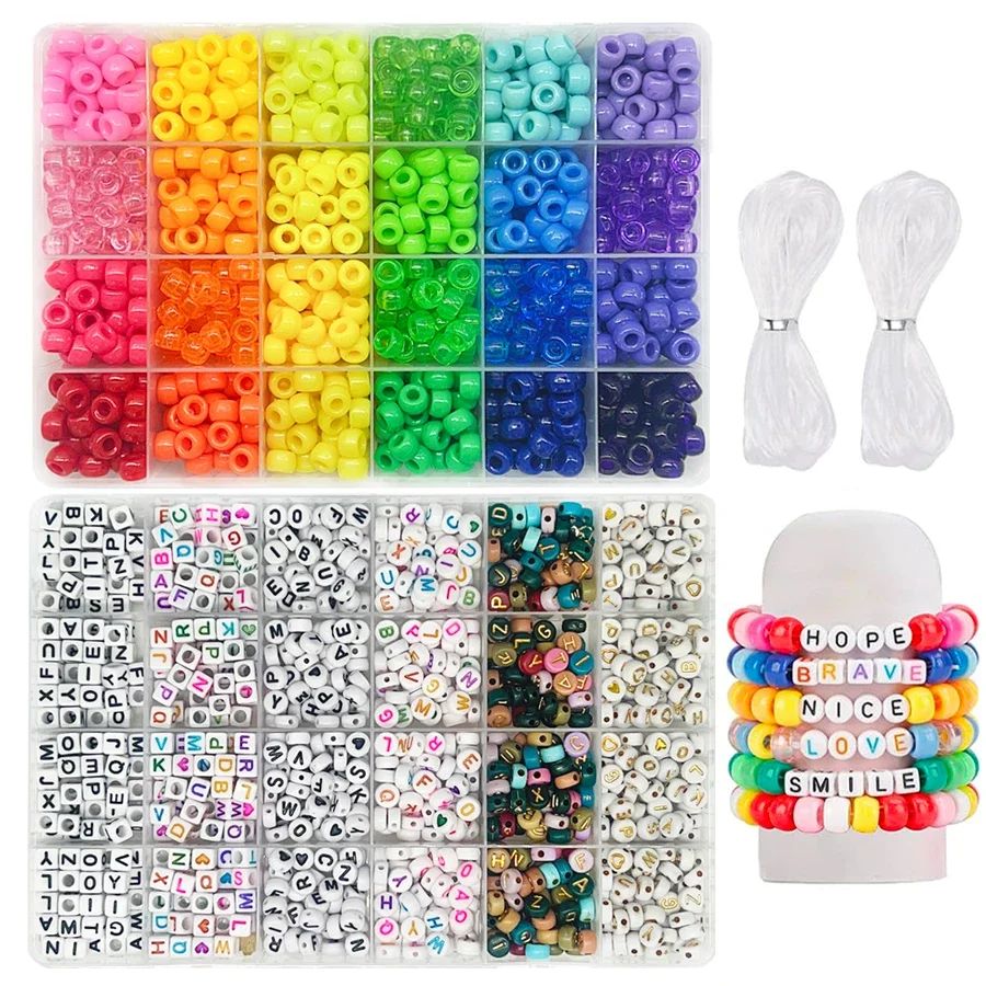 Pony Beads for Friendship Bracelet Making Kit 24 Colors Kand