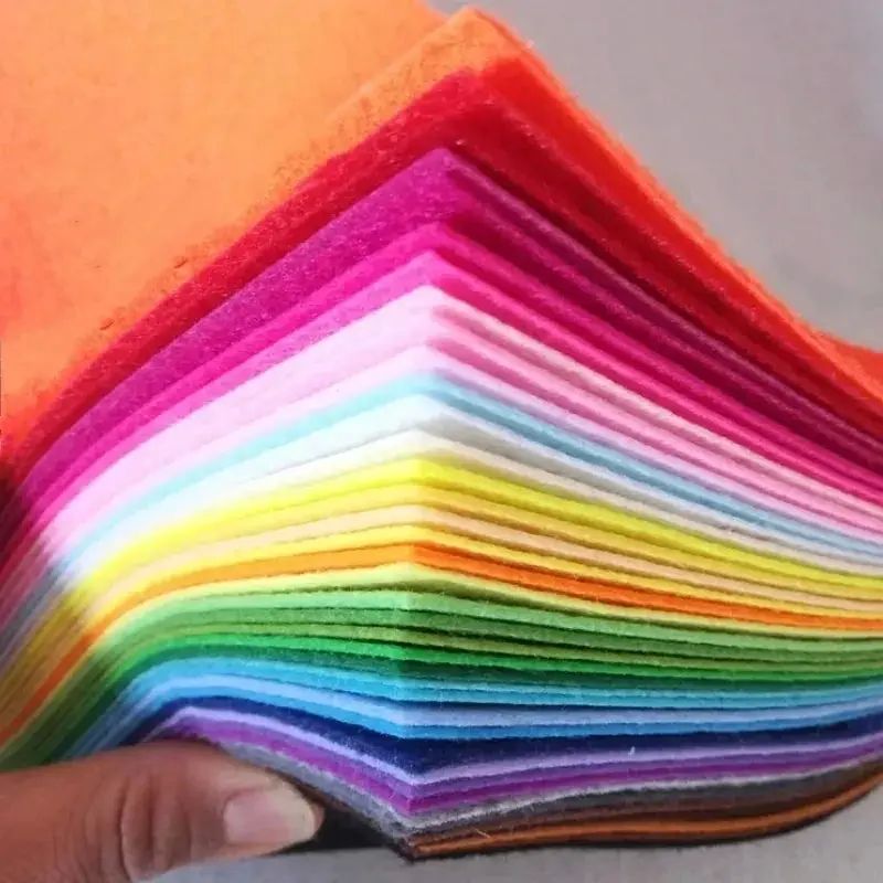 40Pcs Soft Felt Fabric Sheet Assorted Color Patchwork Sewing