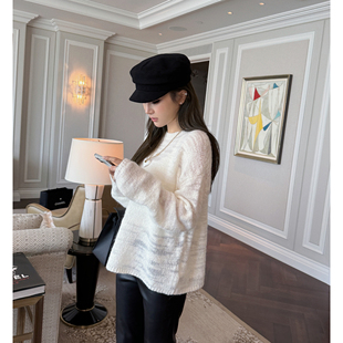 RUBBIT私服分享 浪漫法式细麻花毛呢贝雷海军帽 百搭显脸小休闲帽