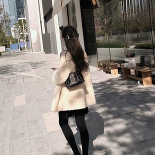 立领大衣 外套女 RUBBIIT质感一绝 温暖轻盈全羊毛皮毛一体中长款