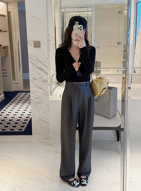 RUBBIT超推荐 四季皆宜 好版型可机洗 高腰提臀垂感抗皱西装裤