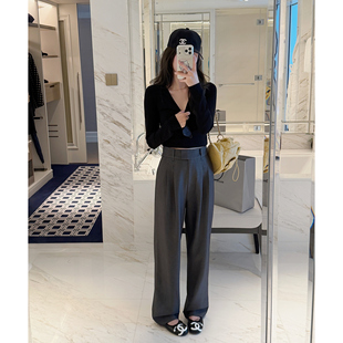 好版 皆宜 型可机洗 高腰提臀垂感抗皱西装 RUBBIT超推荐 裤 四季