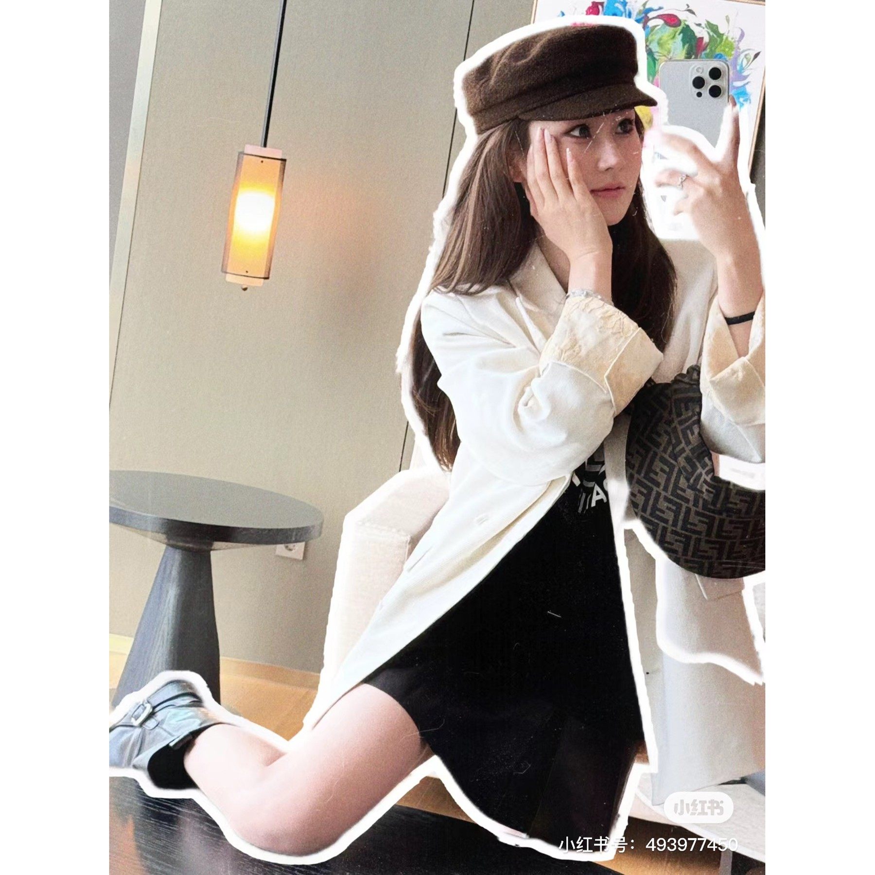 RUBBIT 优雅法式白西装 精致蕾丝袖极简都市通勤款外套女