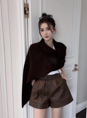 RUBBIT秋冬新品 衣橱经典百搭 简约休闲高腰休闲短裤女 四色可选