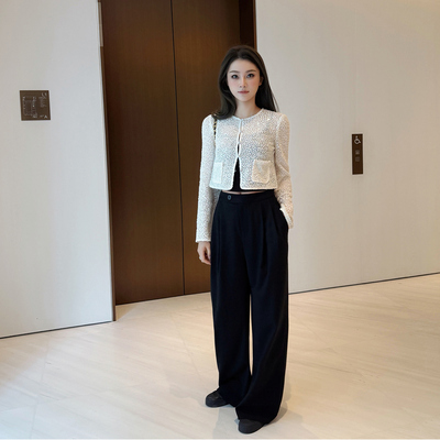 气质名媛风亮闪闪针织小开衫