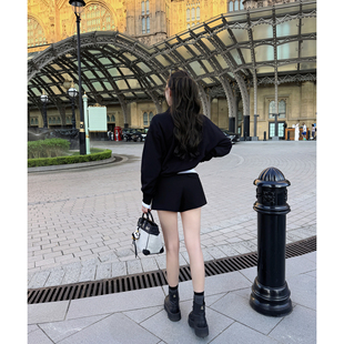 百搭A字阔腿休闲短裤 短裤 女 气质高腰西装 RUBBIT显瘦显高万能搭