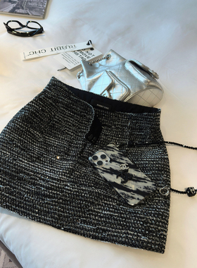 RUBBIT四季款 浪漫氛围~独家不撞款 软亮片高腰显瘦半裙短裙裙裤